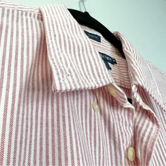 RALPH Lauren 100% cotton striped slim fit Oxford button down shirt 10 - Picture 8 of 10